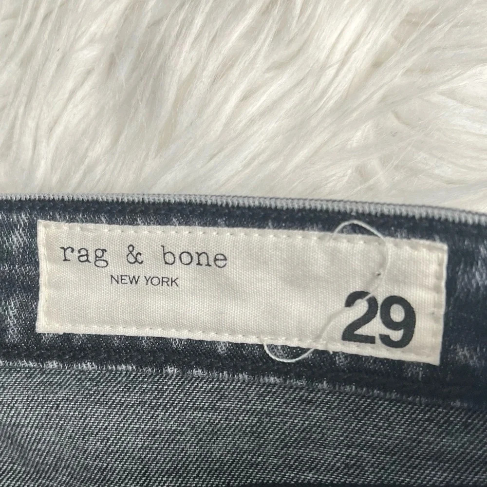 NWOT Rag & Bone Nina High Rise Ankle Cigarette Jean Abbots Grey Black Denim 29 - Picture 7 of 11